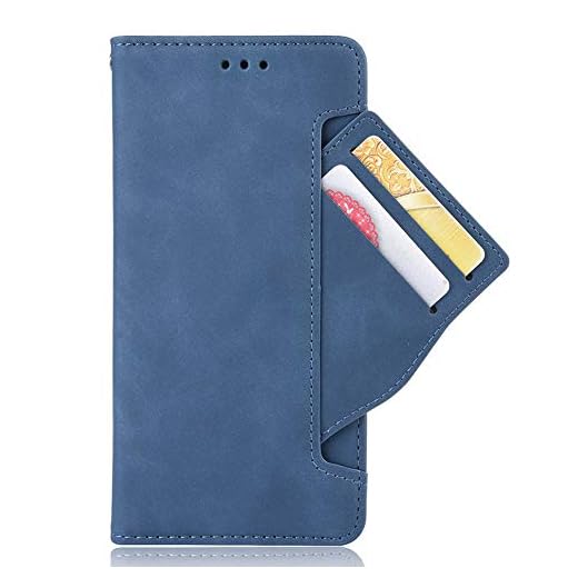 HAOTIAN Fodral till Samsung Galaxy S20 FE 4G/5G plånbok, Samsung Galaxy S20 FE 4G/5G Flip Cover Läder Skyddsfodral & kreditkortsficka, Stöd Kickstand Smalt Fodral, Blå