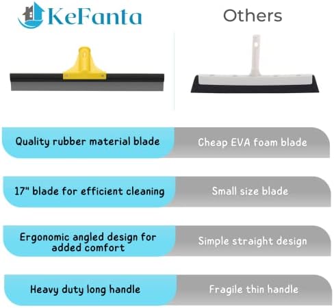 Floor Squeegee Outdoor Heavy Duty, 45 cm Rubber Squeegee Broom with Long Handle 163cm for Cleaning Garage Courtyard Bathroom Shower Glass Window Tile Concrete Deck Marble Water