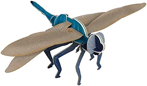 Build Your Own Beautiful Dragonfly | Pull Tab Flapping Wing Action | 15 Piece Kit | Fun Toy Gift for Kids, Girls & Boys & Families Age 8+ | Eco-Friendly Cardboard Slot Together Kit