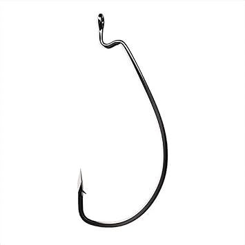 Eagle Claw TK110-4/0 Trokar EWG Worm Hook, 5-Pack, Platinum Black