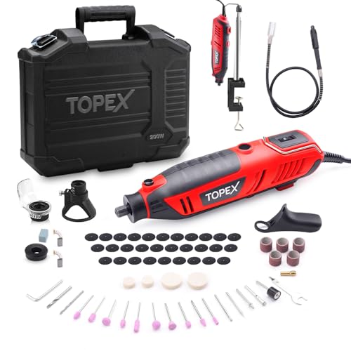 Heavy Duty 200W Rotary Tool Set Grinder Sander Polisher Flex Shaft Adjustable Speed Multi-Purpose Power Rotary Tool Kit w/Storage Case for Cutting, Sanding, Grinding, Polishing, Drilling, Engraving