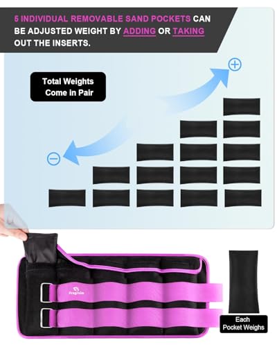 Image of Fragraim Adjustable Ankle Weights 1-3 /4 /5 /6 /8 /10 /12 /15 /20 LBS Pair with Removable Weight for Jogging, Gymnastics, Aerobics, Physical Therapy