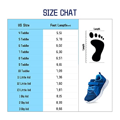 Runside Toddler Boys Girls Running Shoes Athletic Tennis Sneakers For Kids，Breathable And Lightweight 7 Blue #TOP6
