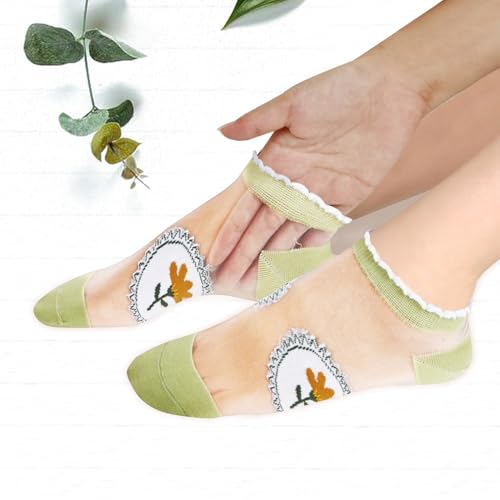 Image of Benefeet Sox Womens Sheer Socks Girls Lace Mesh Ankle Socks Transparent See Through Summer Sock Ultra Thin Nylon Short Sock