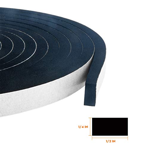 Weather Strip With Adhesive-2 Rolls,Total 26 Feet Long 1/2 Inch Wide X 1/4 Inch Thick, Neoprene Weather Stripping High Density Foam Tape For Doors And Windows Insulation(2 X 13 Ft Each) #TOP4