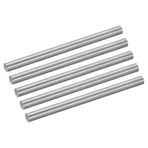 QUARKZMAN 5 Stück GR5 Titaniumstange Durchmesser 8mm 0.31 Länge 100mm 3.94 Metall Voll TC4 Titaniumlegierung Rundstab Stange Für Modellflugzeug Auto Schiff DIY Basteln Metallbearbeitung