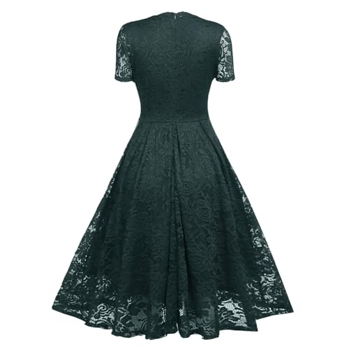 Women's Cocktail Dresses 2025, Lace Empire Waist Wedding Guest Graduation Party Prom Midi Dress, S-2XL3