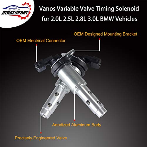Bmw Vanos Solenoid Variable Valve Timing Vvt Solenoid 2Pcs | For Bmw 128I 325I 328I 330I 335I 525I 528I 530I 535I E60 E90 N52 N54 & More With 2.0L 2.5L 2.8L 3.0L | Replaces# 11367585425 #TOP3