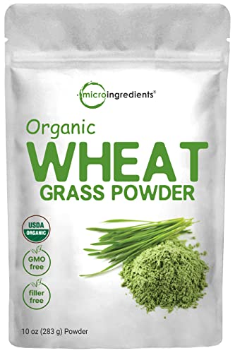 Sustainably US Grown, Organic Wheat Grass Powder (100% Whole-Leaf), 10 Ounce (94 Serving), Rich in Immune Vitamins, Fibers and Minerals, Support Digestion Function, Vegan Friendly