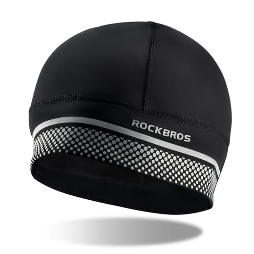 ROCKBROS Thermal Skull Cap Winter Hats for Men Women Ear Warmers Cold Weather Gear Helmet Liner for Cycling Running Ski Black