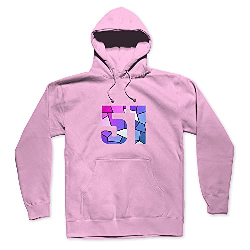 Sweat à capuche 51 Number rose clair sweat-shirt streetwear mixte à poches