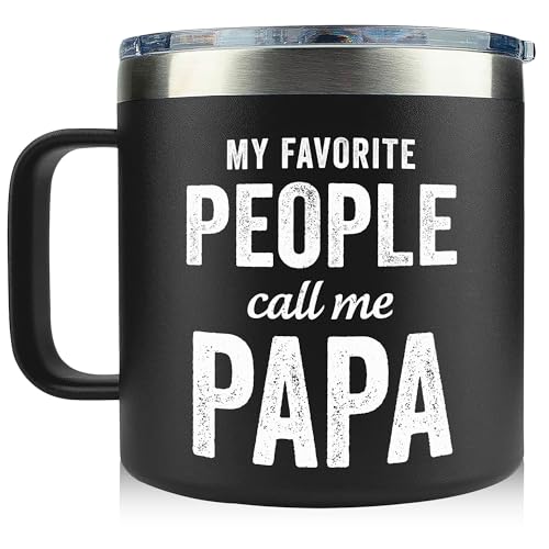WITTSPOT Fathers Day Gift for Papa, Dad, Grandpa - Gifts for Papas from Grandkids - Best Dad Ever gifts - Gag, Funny Dad Gift for Fathers Day, Birthday, Christmas - Best Papa Mug 14Oz Stainless Steel