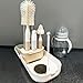Portable Silicone Baby Bottle Cleaning Brush Set – All-in-One Travel Kit with Bottle Brush, Nipple Brush, Straw Brush, Cleaning Solution Bottle & Drying Rack for On-The-Go Parents (Gry)