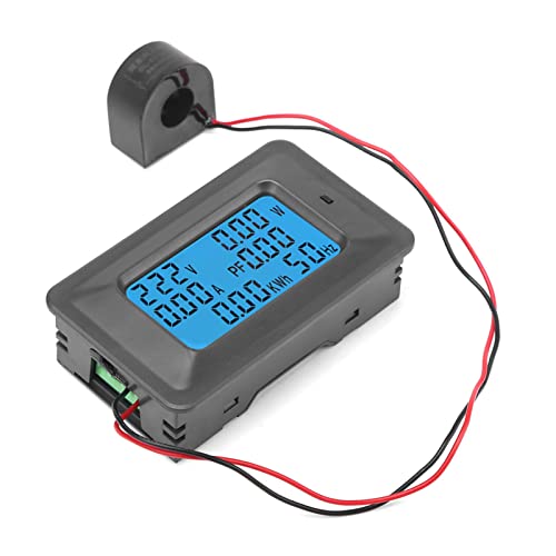 Image of Hilitand 6 in 1 Digital LCD Meter, Voltage 110-250V Current 100A Power Monitor Panel with Mutual Inductor Energy 5 Digits- 0.01-99999KWH