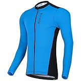 【Atmungsaktives Mesh-Gewebe】Hinweis: Wenn Sie lockere Passform bevorzugen, empfehlen wir 1 Größe größer zu kaufen. Hergestellt aus 90 % Polyester und 10 % Elasthan, verwendet dieses radtrikot herren langarm ein leichtes, genopptes Strickgewebe, das hilft, Schweiß weg zu transportieren und Sie kühl zu halten. Die Mitte zurück von diesem Sommer Radtrikot hat eine andere dichte Mesh-Gewebe, das die Oberfläche erhöht, um Verdunstungsraten zu schieben und mit aerodynamischen Luftstrom helfen