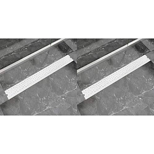 Plumbing Plumbing Fixture Hardware & Parts Drains Linear Shower Drain 2 pcs Bubble 930x140 mm Stainless Steel