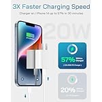 i Phone Charger Fast Charging-20W USB-C Block with 6 Ft Cord [MFi Certified] Compatible with IP 14/13/12/11/X Series, i Pad & More [3 Pack] - Image 2