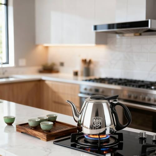 Grcfumo 1.5L Stove Top Teapot, Stainless Steel Tea Kettle with Resistant Handle, Coffee Pot for Home Kitchen Use by Grcfumo - Image 5