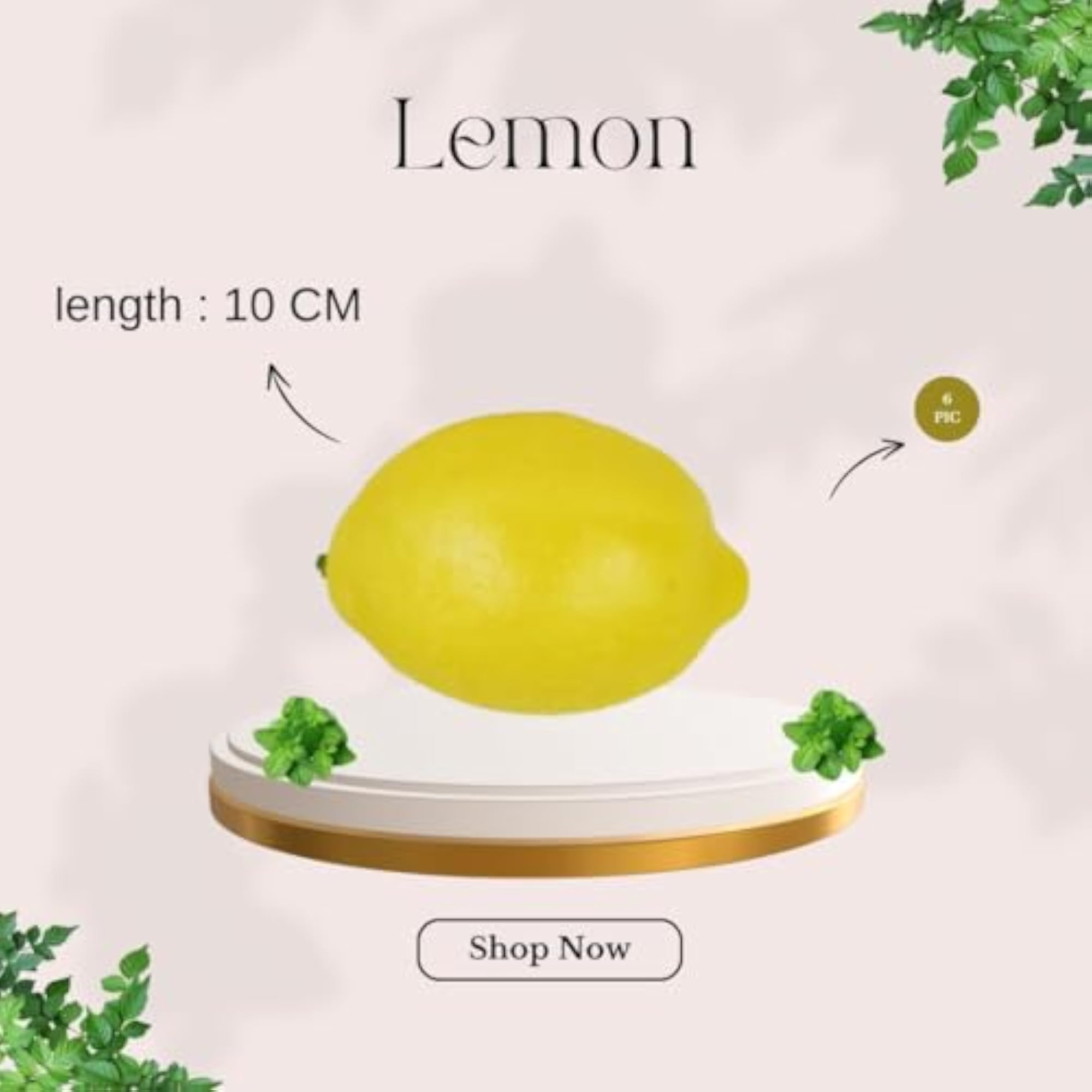 Set of 6 Simulation Fake Artificial Lemon Decoration Props