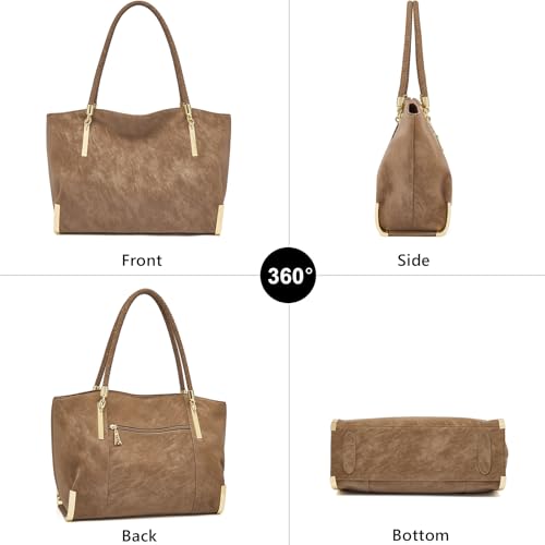 Image of FOXLOVER Large Capacity Tote Handbags for Women, Women's Top-handle Bags Fashion Shoulder Bags Purses Minimalist design
