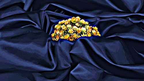 VDS Navy Blue Satin Fabric, 5 Yards Continuous, 45” Wide, Wedding Party Decoration Charmeuse Silky Sateen Bridal Dress DIY Crafts Fashion Scarf Costumes Lining Sewing Backdrop Arch Cloth — view 2