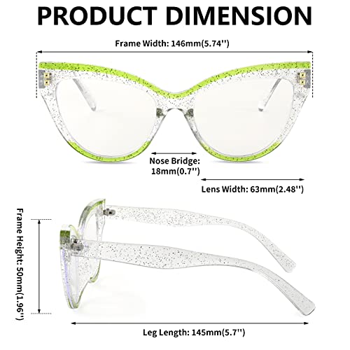 Image of FEISEDY Women Oversized Blue Light Blocking Computer Glasses Fake Nerd Cat Eye Glasses Frame Anti Eyestrain B2323