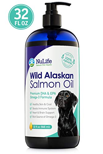 Wild Alaskan Salmon Oil for Dogs, Omega 3 Fish Oil Liquid, Skin