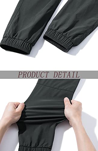 Tilvenlu Walking Pants Women Summer Quick Dry Pants Lightweight Work Pants Cargo Pockets Dark Grey #TOP5