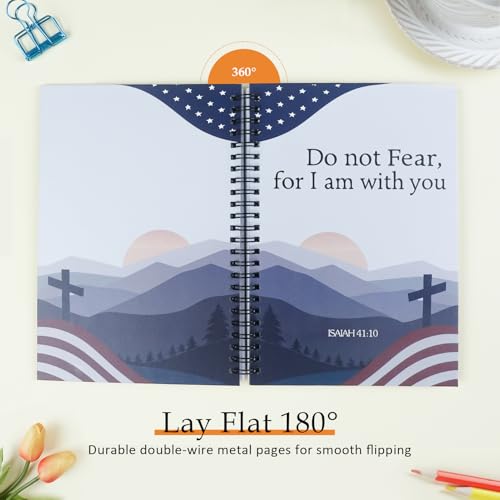 Christian Journals for Women - Spiral Bible Notebook for Her| Prayer & Bible Journaling for Women, Cute Floral Writing Church Notes Notebook & Inspirational Religious Gift for Christians, ISAIAH 41:10 — view 3