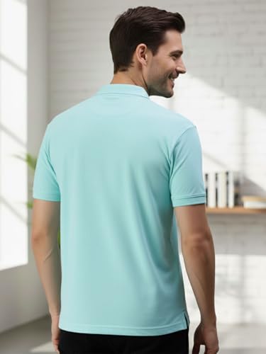 Image of Lux Cozi Men's Cotton Solid Polo Tshirt | Collar Tshirts | Half Sleeves | Stylish & Premium All Day Wear | Pack of 1