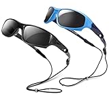 DESIGN CLASSIQUE - Lunettes de soleil mignonnes et à la mode et Sangle de lunettes réglable avec une variété de couleurs de monture, adaptée aux garçons et aux filles. La conception super légère et antidérapante rend les lunettes non seulement adaptées à la vie quotidienne des enfants, mais également aux sports et activités de plein air.
