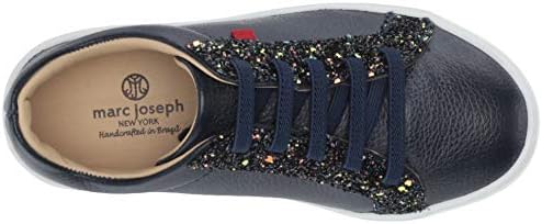 Marc Joseph New York Kids Boys/Girls Leather Made in Brazil Luxury Slip on Sneaker, Ice Blue Grainy/Glitter, 13 US Unisex Little | Image 4
