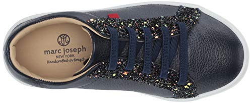 Marc Joseph New York Kids Boys/Girls Leather Made In Brazil Luxury Slip On Sneaker, Ice Blue Grainy/Glitter, 13 Us Unisex Little #TOP4