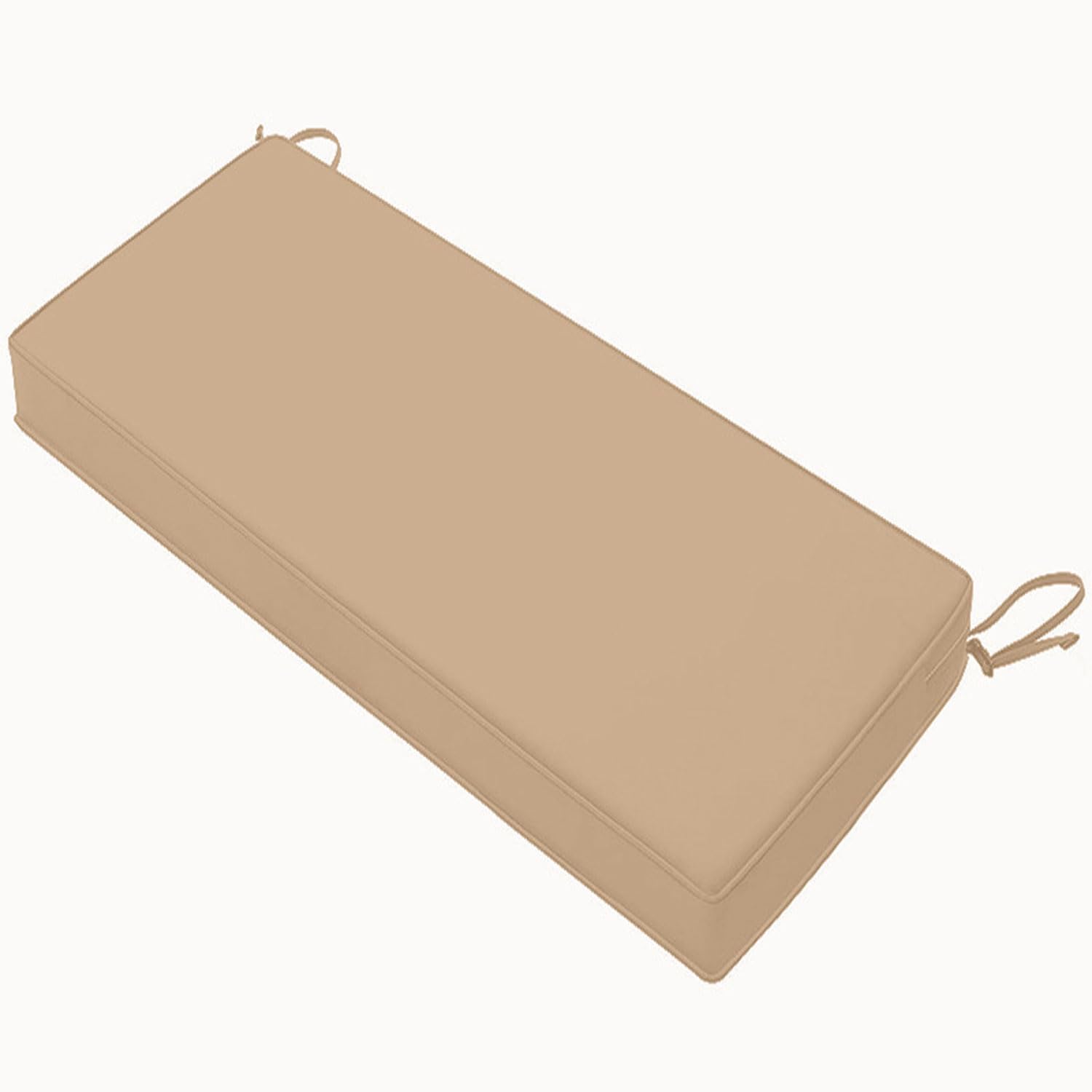 Coussin de banc d'extérieur kaki amovible de 100x40x5 cm pour salon de jardin confortable