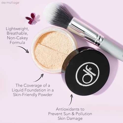 Dermaflage SPF Mineral Powder Sunscreen for Sensitive Skin, All Natural Sunscreen Powder, Broad Spectrum