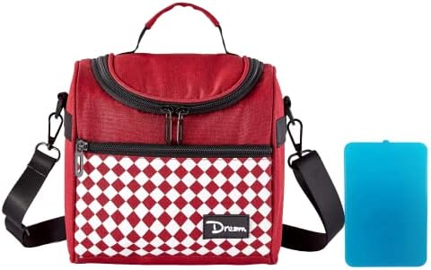 DAROSS 6L Insulated Lunch Bag for men&women，Reusable Lunch Box with Adjustable Strap Small Cooler Bag，Cool Box with Shoulder Strap for Work Beach Picnic Camping (RED)