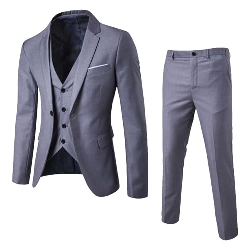 Costume professionnel haut de gamme coupe ajustée avec blazer et gilet uni