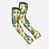 FARMER'S DEFENSE Gardening Arm Sleeves|UV Cooling Protective Sleeve Women & Men|Anti-Scratch Cover Sun UPF Outdoor Protection - Garden Flowers- L/XL