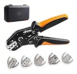 KF CPTEC 圧着工具セット 6点 – 交換ジョー搭載 – スペード端子、絶縁・非絶縁端子、フェルール、太陽光コネクタ、同軸ケーブル対応