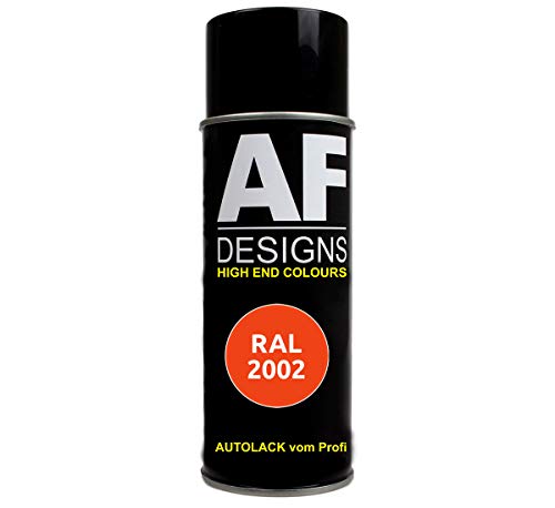 Alex Flittner Designs RAL Bombe de Peinture pour Voiture Laque Spray RAL2002 BLUTORANGE satiné