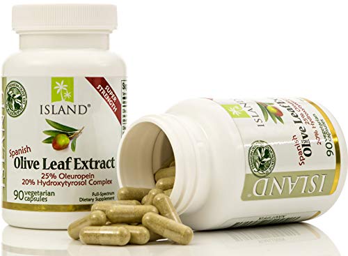Island Nutrition, Olive Leaf Extract Capsules – 25% Oleuropein (40% Total Polyphenols), Plus 20% Hydroxytyrosol Complex – 100% Grown & Extracted In Spain (90 Caps), Real European Olive Leaf Extract #TOP1