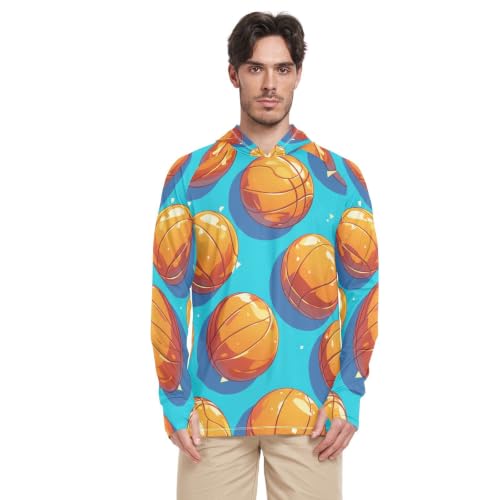 Rash Guard UPF 50+ Homme T-Shirt Léger Motif Boules Orange