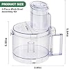 7 Tazas FP-631AGTXT-1 con 4 Pestañas de Bloqueo, Accesorios Completos Compatibles con Piezas de Repuesto para Procesador Cuisinart, Incluye Tazón, Tapa DLC-117BGTXT1, Manga DLC-118BGTXT1 y Empujador DLC-120BGTX-1, DLC-10 8