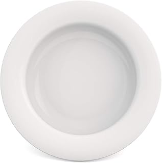 Ornamin Schale mit Kipp-Trick Ø 15,5 cm weiß | Spezialteller mit Randerhöhung für selbstständiges Essen | Esshilfe, Melamin, Anti-Rutsch Schale, Tellerranderhöhung