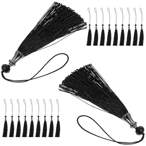 Borlas para birrete de graduación DIYEAH accesorios de poliéster negro para actos escolares