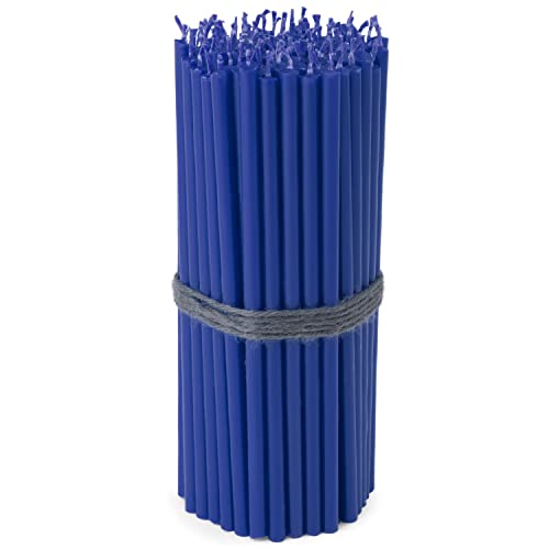 NKlaus - 100x Stick Candles Blue sootfree dripfree Thin L 16cm Premium Paraffin Wax 36112, 100 stück