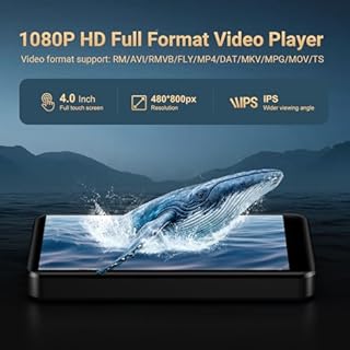 80GB MP3 Player with Bluetooth and WiFi, Oilsky 4.0" IPS Touch Screen MP3 Player with Speaker, Music Player with Spotify, Audible, Amazon Music, Deezer, MP4 Android Music Player Up to 512GB (Black)