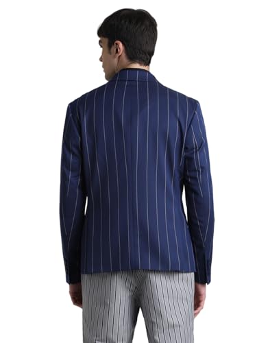 Image of Jack & Jones Striped Slim-Fit Single Breasted Blazer