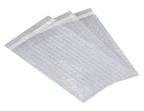UKPSOLTD 10 x BP1 BB1 Bubble Wrap Bags - Small Size 10cm Wide x 13.5cm Height - Adhesive Sealing Strip Bubblewrap Packing Packaging Pouches