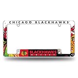 Rico Industries NHL Chicago Blackhawks Primary 12" x 6" Chrome All Over Automotive License Plate Frame for Car/Truck/SUV
